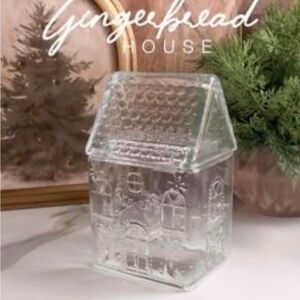 Clear Glass Gingerbread House Jar
